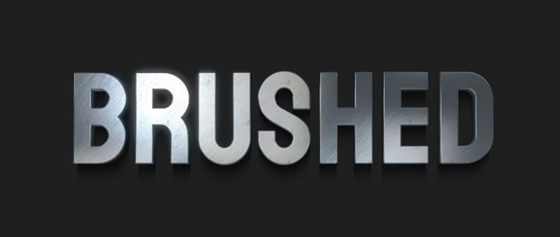 Brushed metal text effect.