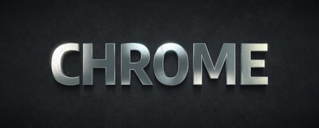 3D chrome typography.