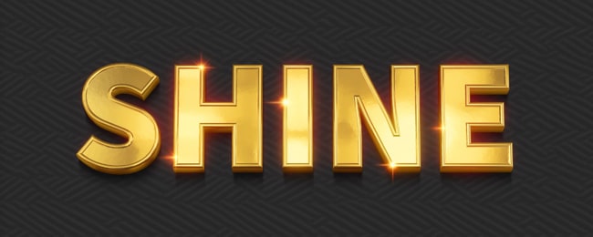 Gold typography that shines.