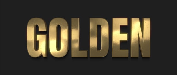 Golden 3D title.