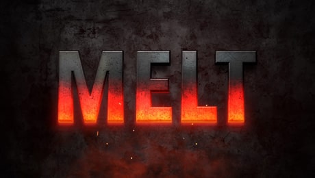 Melted metal text effect.