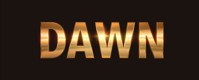 3D title with light reflection.