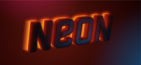 Neon backlight text design