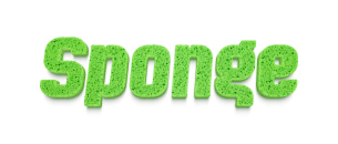 Sponge textured letters
