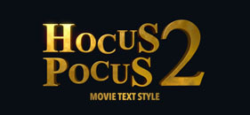 Hocus Pocus 3D text title.