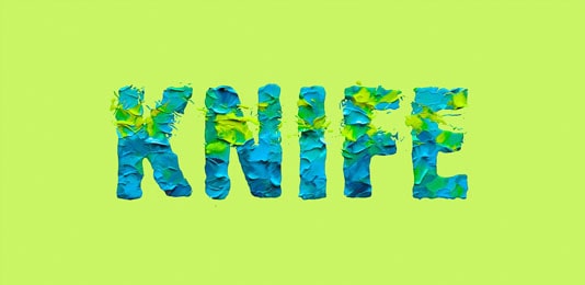 Palette knife typography.