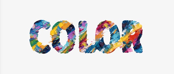 Vibrant colors paint typography.