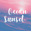 Ocean sunset photo card
