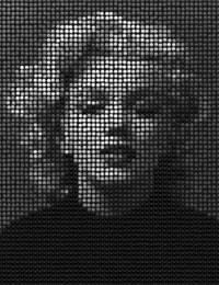 Black and white photography made with pins.