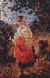 A picture created with geometry shapes.