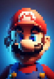 Pixelated effect achieved by filling an image with square objects.