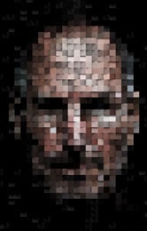 Famous portrait recreated with angled tile objects.