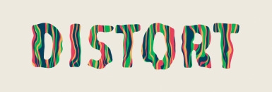 Text shape distortion effect