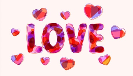 Abstract text effect for love