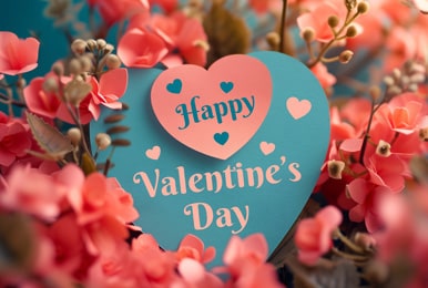 Heart shape Valentine's greeting card.