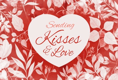 Sending kisses and love with flora art.