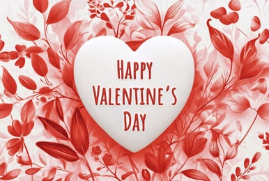 Red flora in St. Valentine design.