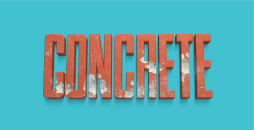 Chipped concrete text