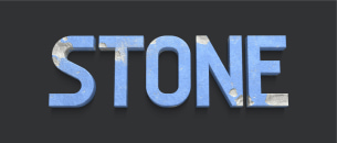 Blue concrete typography