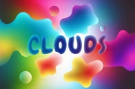 Color clouds typography template.