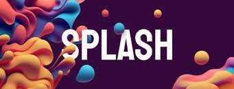 Paint splashes and typography.