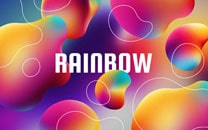 Rainbow typography background template.
