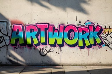 Three color 3D graffiti lettering.