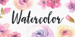 Watercolor text design