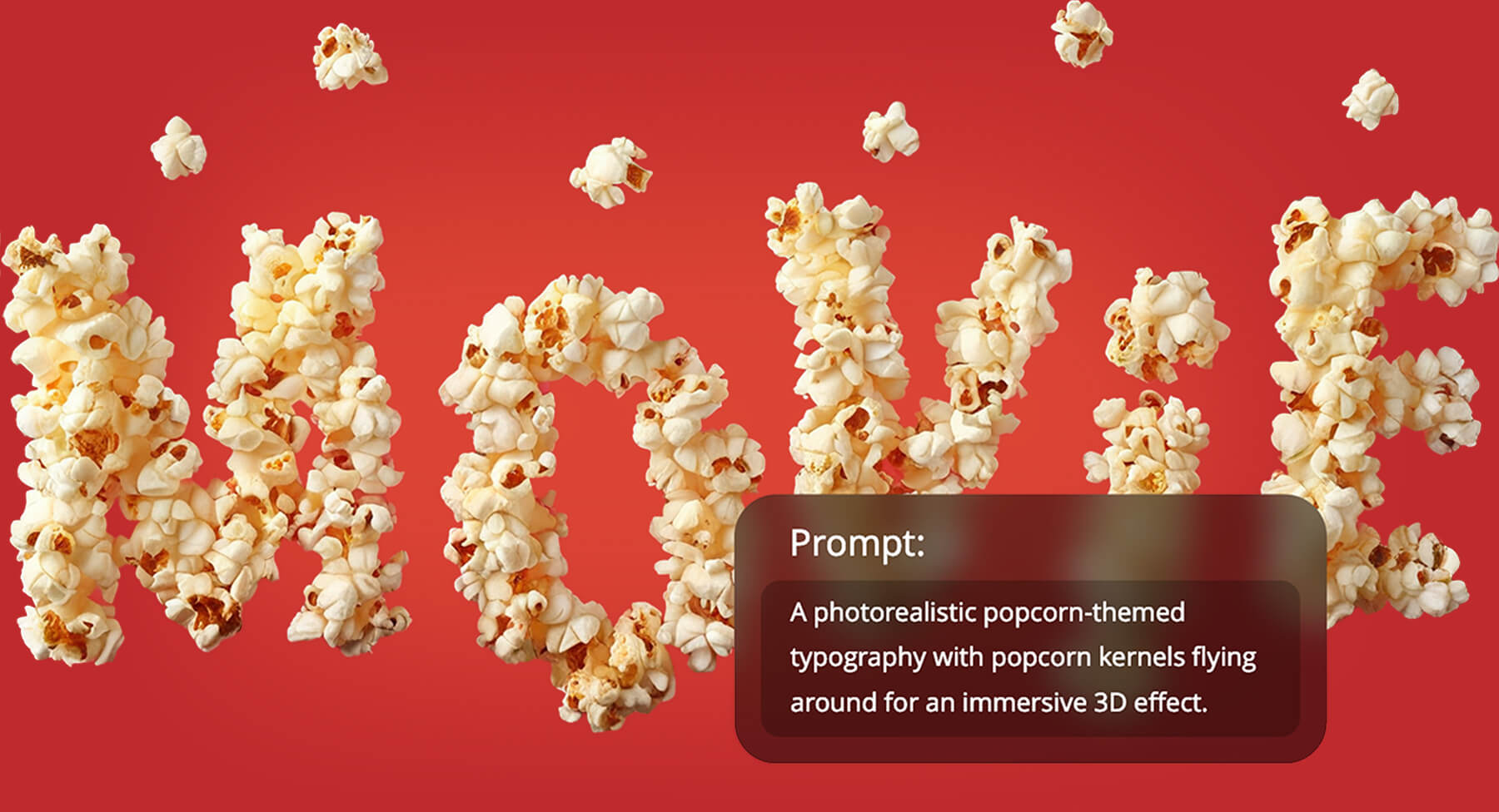 Popcorn typography generated with AI.