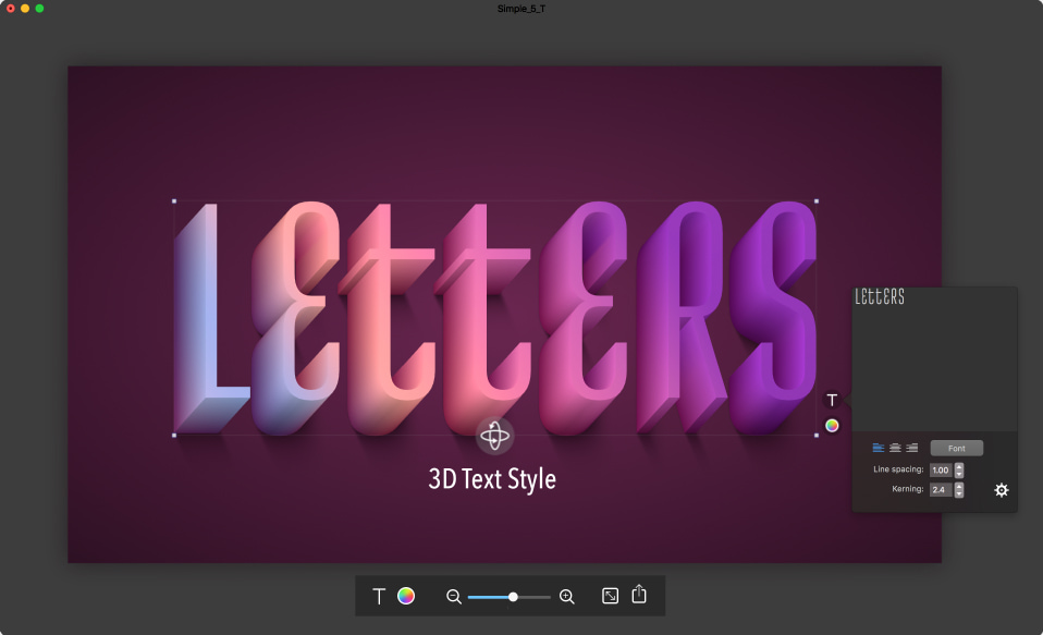 Letters for Mac workspace