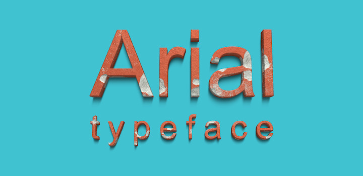 Text effect on Arial typeface.