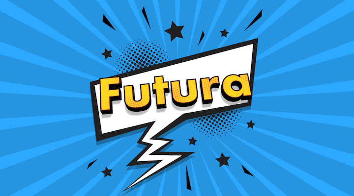 Futura font callout comics graphics.