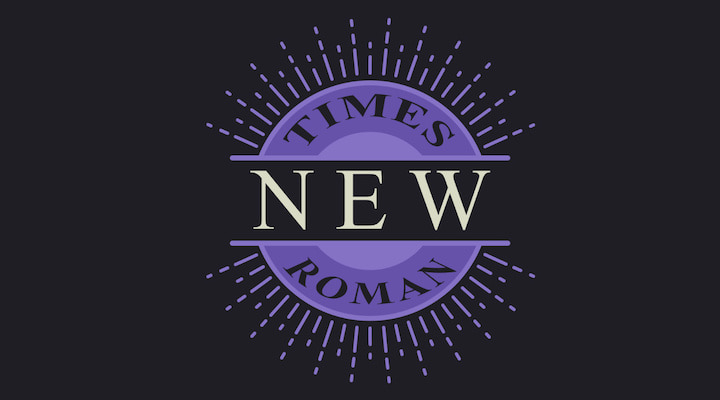 Time New Roman font in logo design.