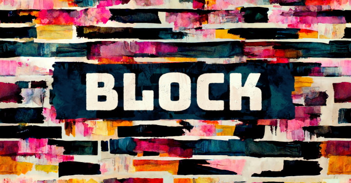 Block lettering made in Art Text.