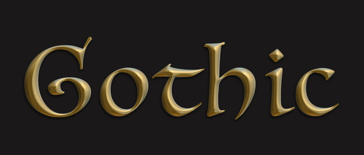 Gothic lettering style illustration made in Art Text.