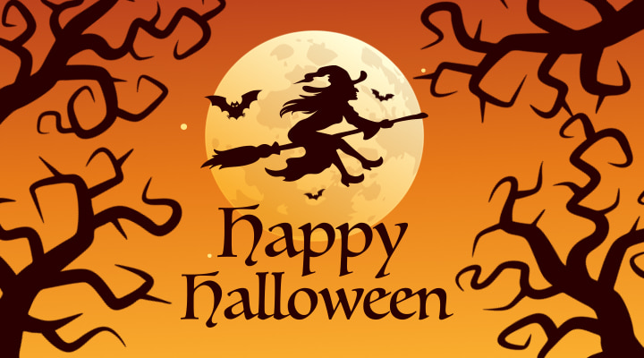 Halloween card designed in Art Text.