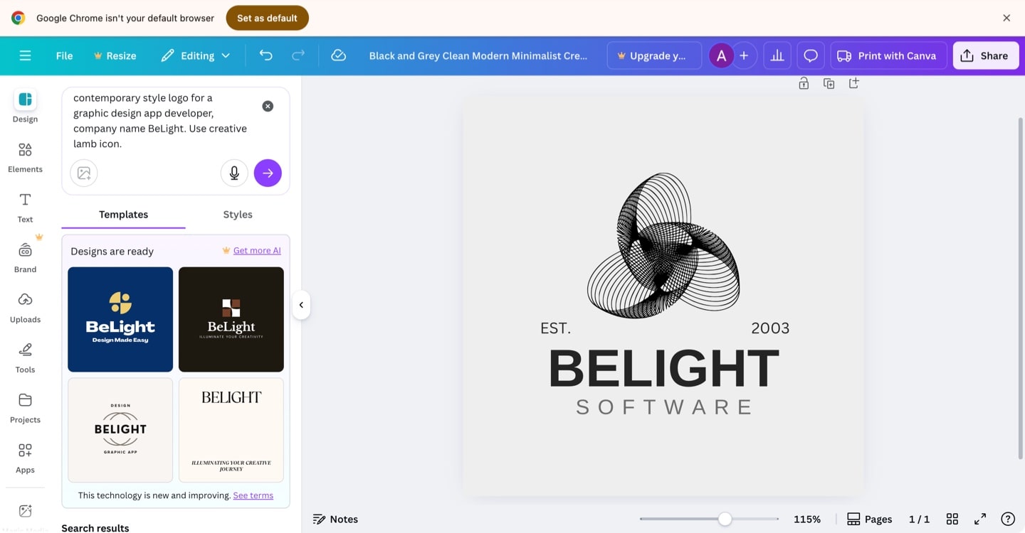 Canva logo design customization.