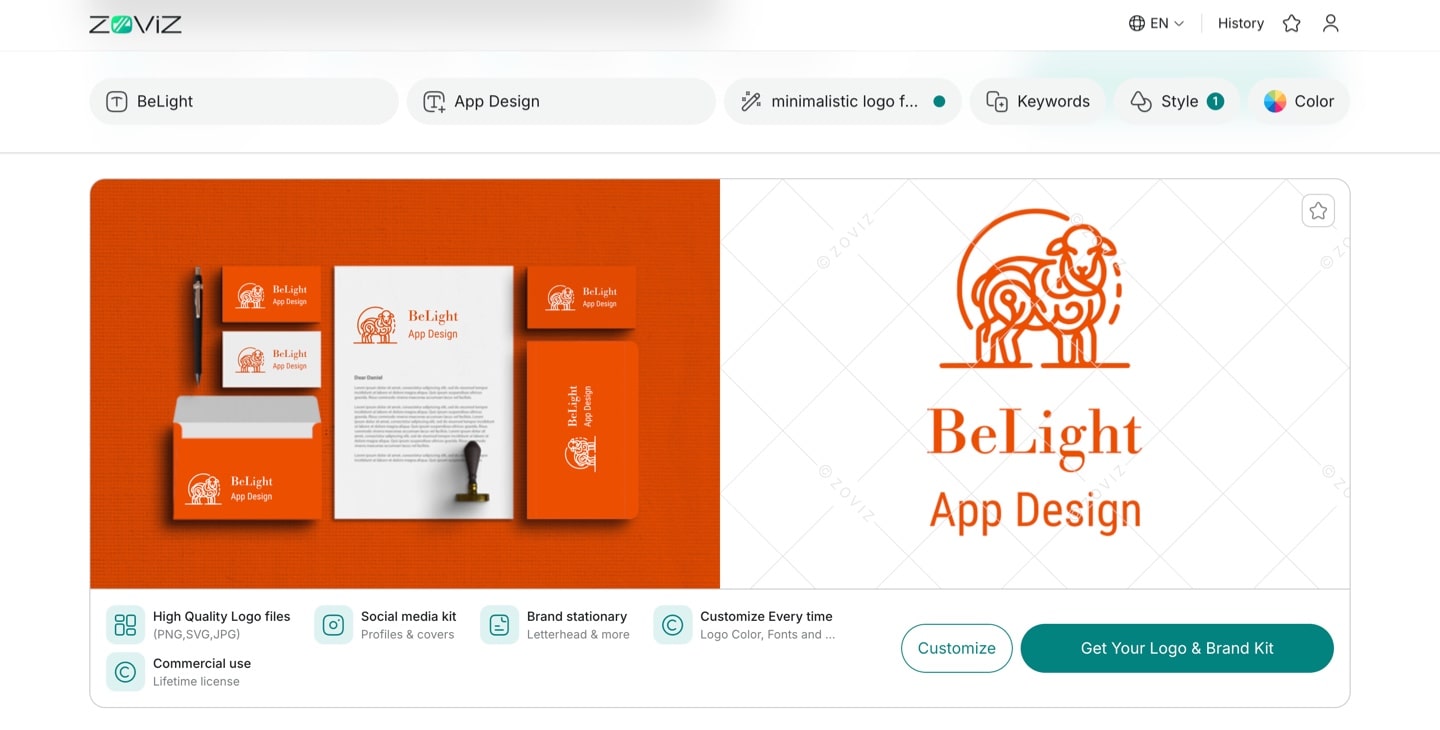 Zovis logo and branding merchandise.