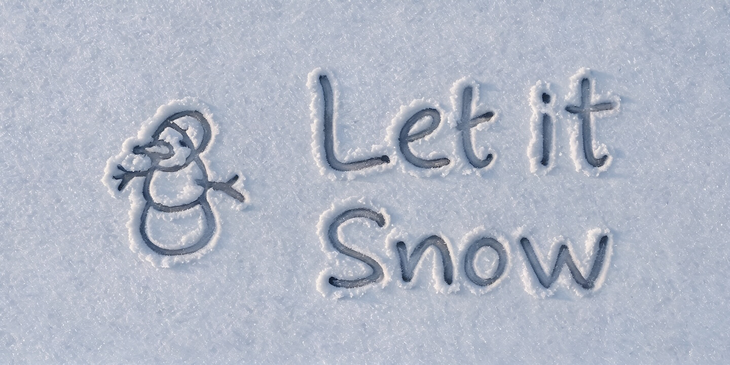 Hand-writing in snow typography for winter holidays.