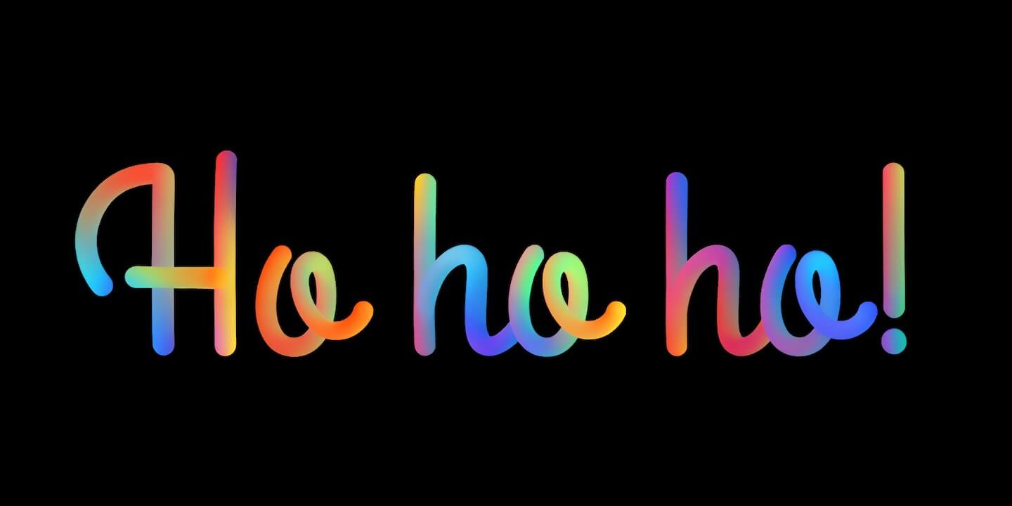 Playful gradient typography.