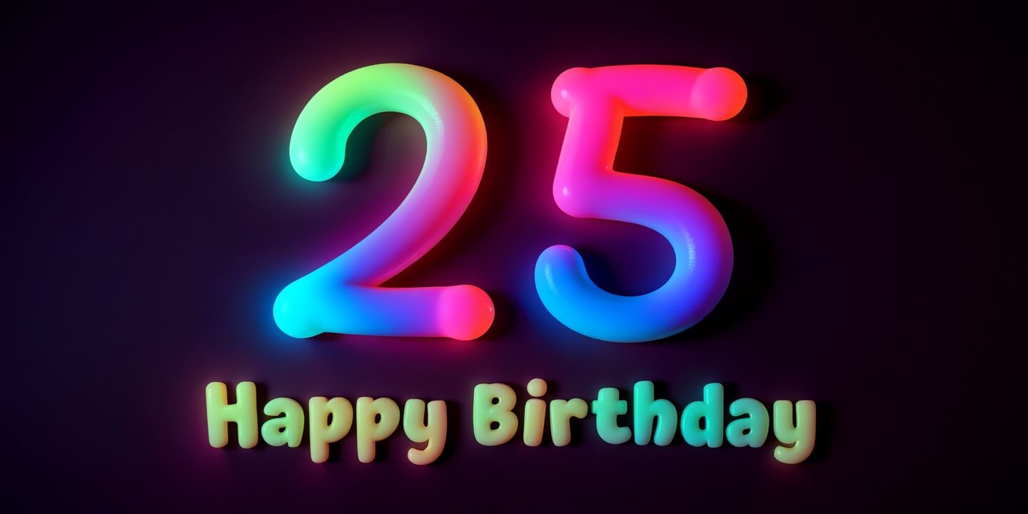 Neon typography style for greeting cards
