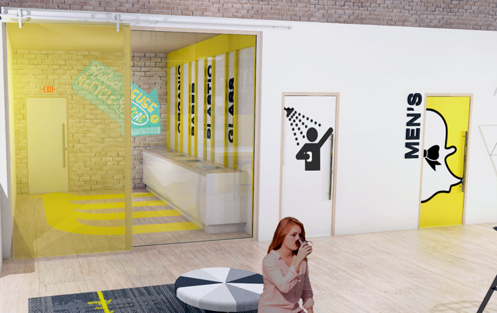 Wayfinding systems at the Snap Inc office.