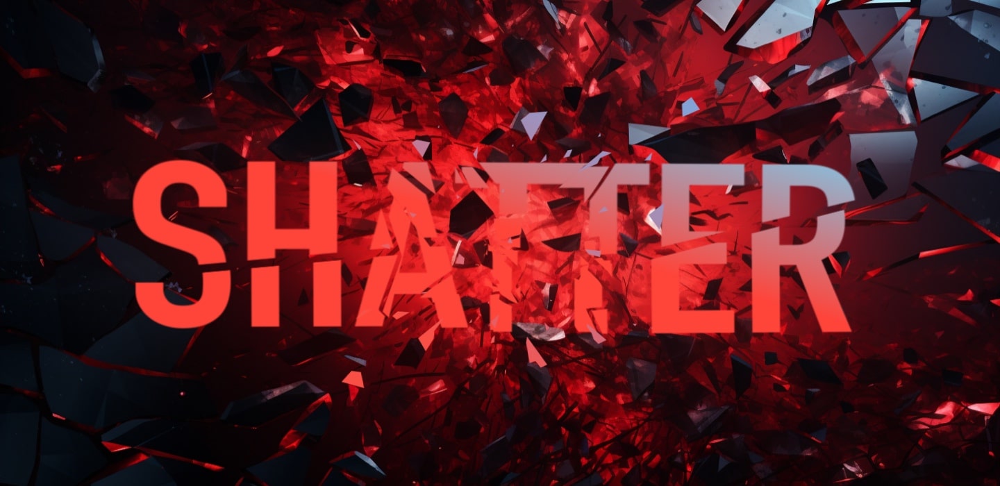 Shape glitch text effect.