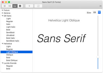 Sans Serif font types