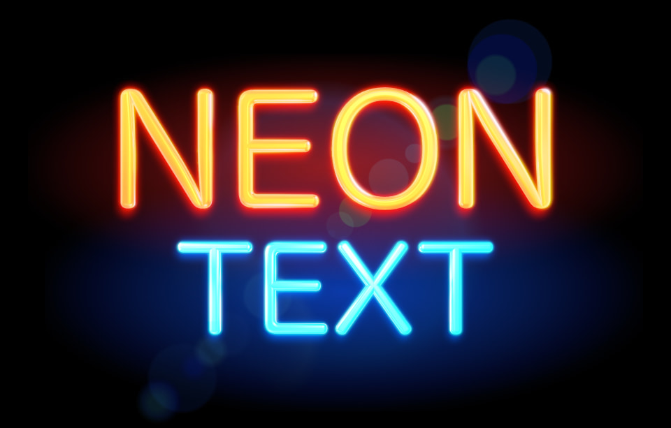 Neon Text Design on Mac | Letters