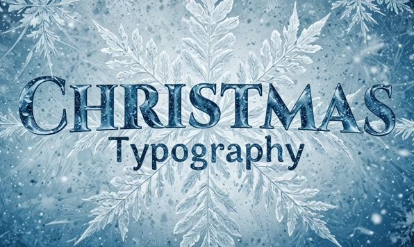 Christmas and New Year typography.