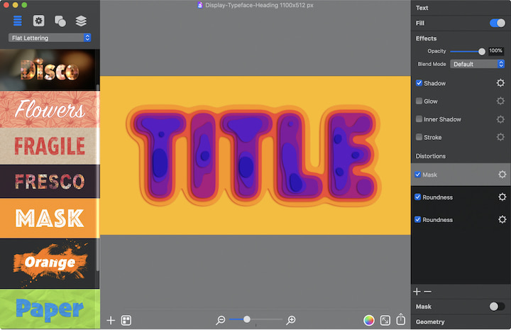 Display typeface heading.