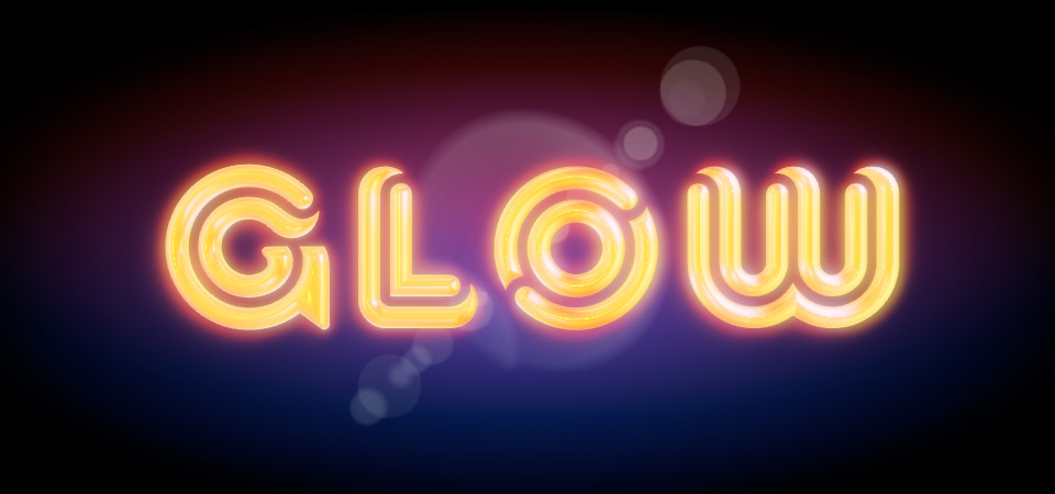 Neon and glow effects in typography