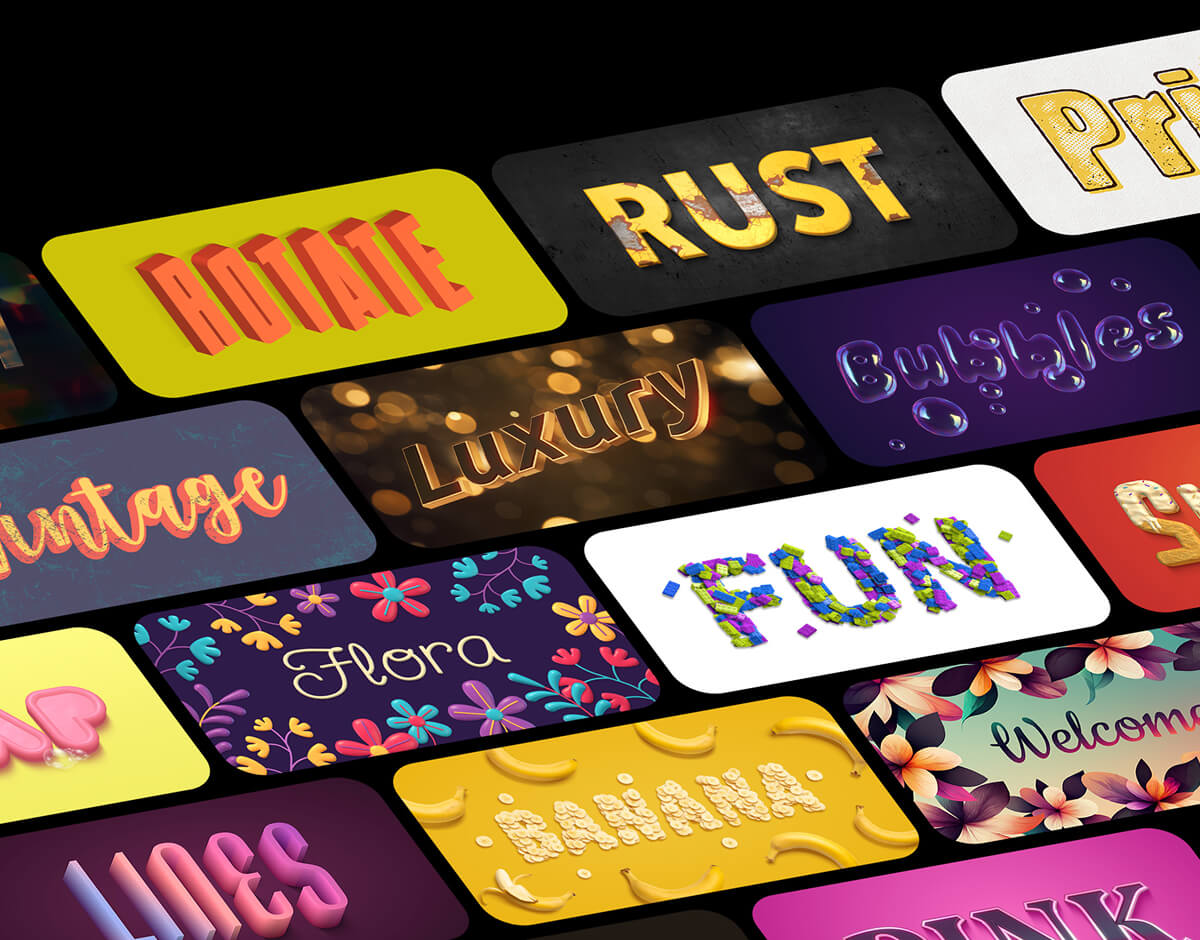 Typography graphic template samples.