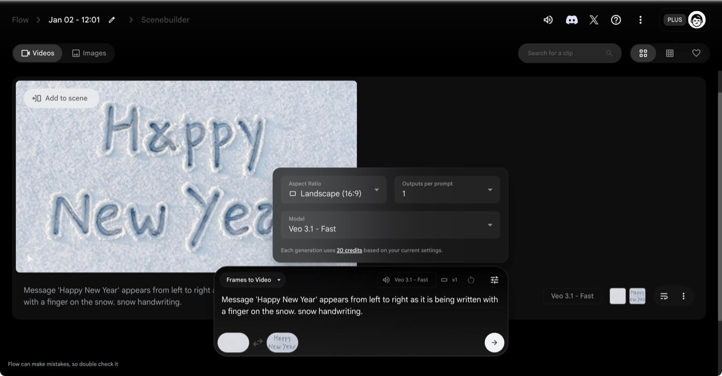 Creating text animation with Google Veo 3 AI model.